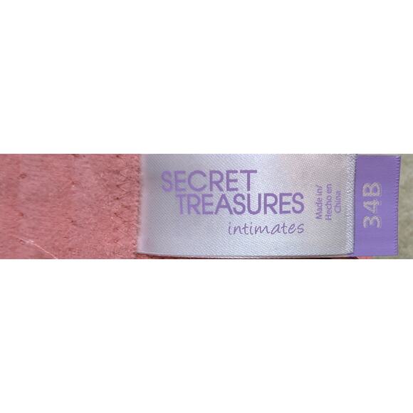 Secret Treasures Push up 34 B 34B Bra Pink Underwire New Tags Smooth‎ Padded - Picture 3 of 5